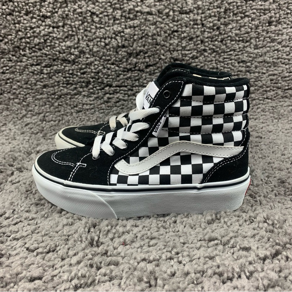 VANS Missy Old Skool Skateboard Black Canvas Shoes Girls Size 2.5 Hightop